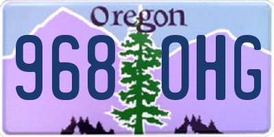 OR license plate 968OHG