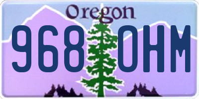 OR license plate 968OHM