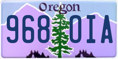 OR license plate 968OIA