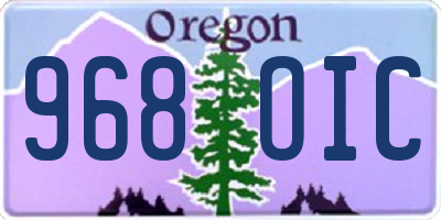 OR license plate 968OIC