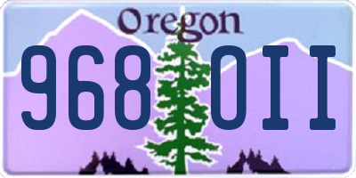 OR license plate 968OII
