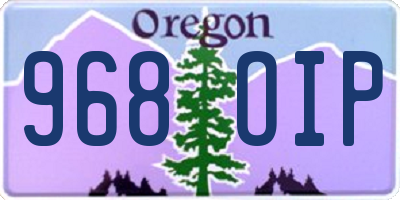 OR license plate 968OIP