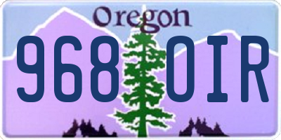 OR license plate 968OIR