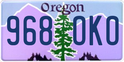 OR license plate 968OKO