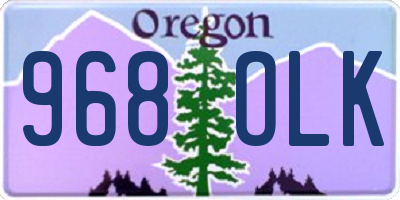 OR license plate 968OLK