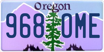 OR license plate 968OME