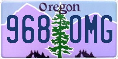 OR license plate 968OMG