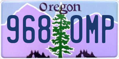 OR license plate 968OMP