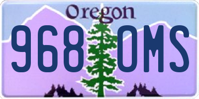 OR license plate 968OMS