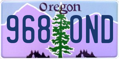OR license plate 968OND