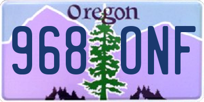 OR license plate 968ONF