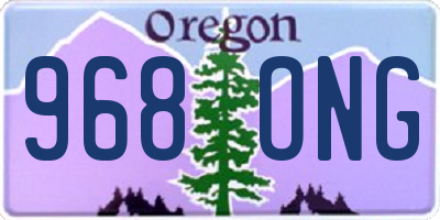 OR license plate 968ONG