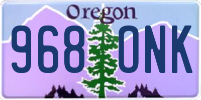 OR license plate 968ONK
