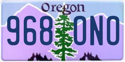 OR license plate 968ONO