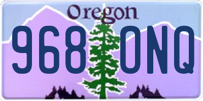 OR license plate 968ONQ