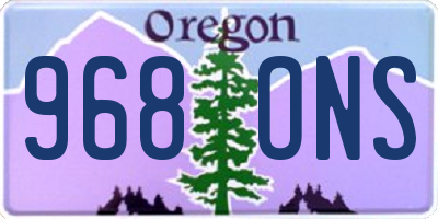 OR license plate 968ONS