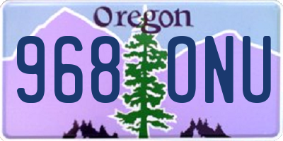 OR license plate 968ONU