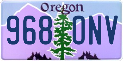 OR license plate 968ONV