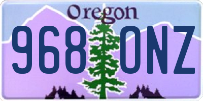 OR license plate 968ONZ