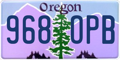 OR license plate 968OPB