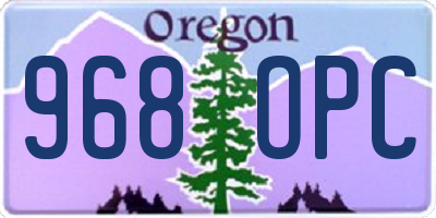 OR license plate 968OPC