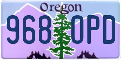 OR license plate 968OPD