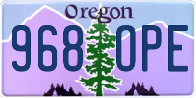 OR license plate 968OPE