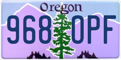OR license plate 968OPF