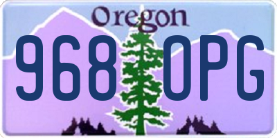 OR license plate 968OPG