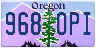 OR license plate 968OPI