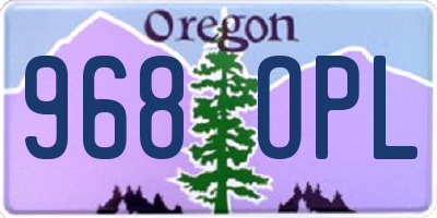 OR license plate 968OPL