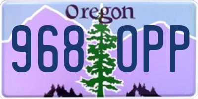 OR license plate 968OPP