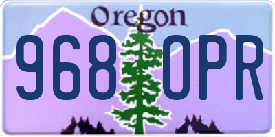 OR license plate 968OPR