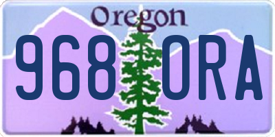 OR license plate 968ORA