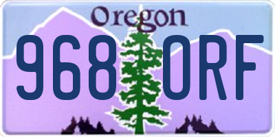 OR license plate 968ORF