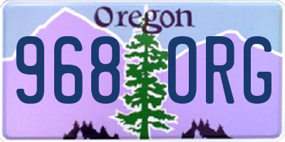 OR license plate 968ORG
