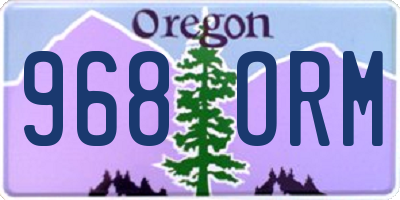 OR license plate 968ORM