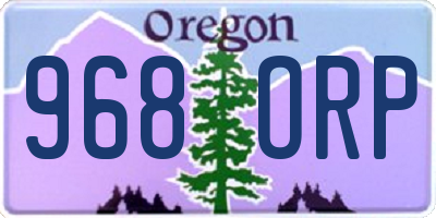 OR license plate 968ORP