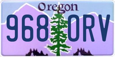OR license plate 968ORV
