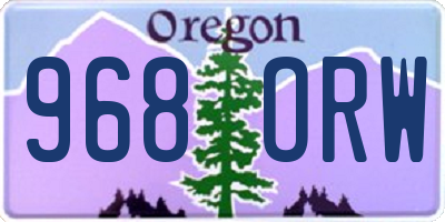 OR license plate 968ORW