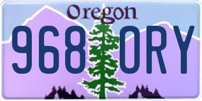OR license plate 968ORY