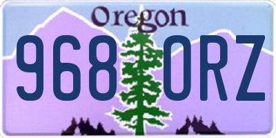 OR license plate 968ORZ