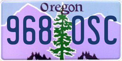 OR license plate 968OSC