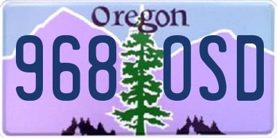 OR license plate 968OSD