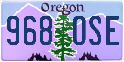 OR license plate 968OSE