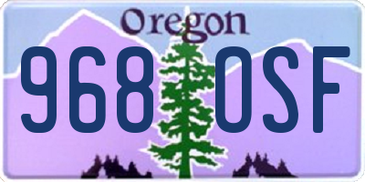 OR license plate 968OSF