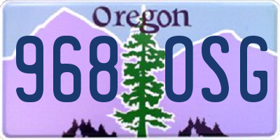 OR license plate 968OSG