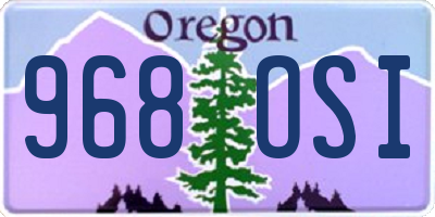 OR license plate 968OSI