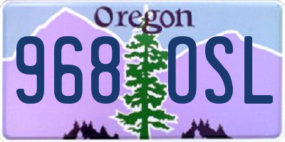 OR license plate 968OSL