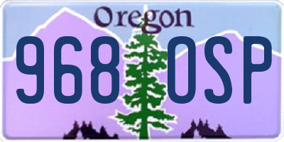 OR license plate 968OSP
